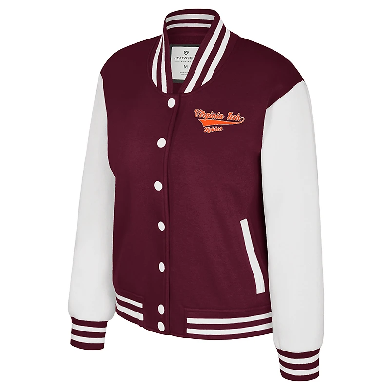 Women's Colosseum Maroon Virginia Tech Hokies French Baguette Full Snap Fleece Jacket