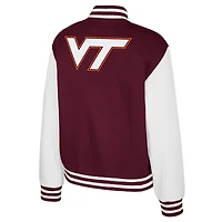 Women's Colosseum Maroon Virginia Tech Hokies French Baguette Full Snap Fleece Jacket