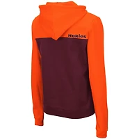 Women's Colosseum Orange/Maroon Virginia Tech Hokies Aidan Lightweight Half-Zip Hoodie