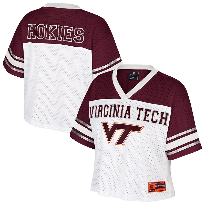 Maillot de football américain court blanc Colosseum pour femme des Virginia Tech Hokies Treasure