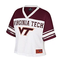 Women's Colosseum  White Virginia Tech Hokies Treasure Cropped Football Jersey