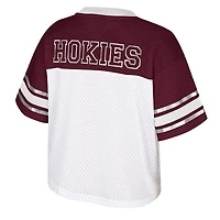 Women's Colosseum  White Virginia Tech Hokies Treasure Cropped Football Jersey