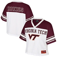 Women's Colosseum  White Virginia Tech Hokies Treasure Cropped Football Jersey