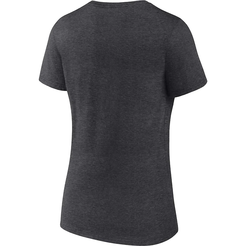 Women's Fanatics Heather Charcoal Virginia Tech Hokies Campus V-Neck T-Shirt