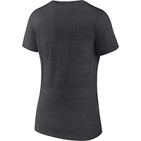 Women's Fanatics Heather Charcoal Virginia Tech Hokies Campus V-Neck T-Shirt