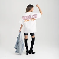 Women's Gameday Couture White Virginia Tech Hokies Oversized Back at Ya T-Shirt