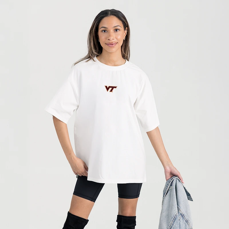 T-shirt surdimensionné blanc Gameday Couture pour femme des Virginia Tech Hokies, « Back at Ya »