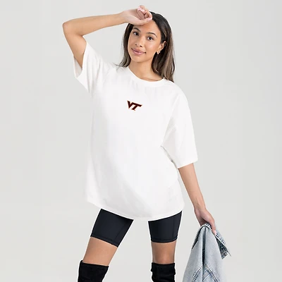 T-shirt surdimensionné blanc Gameday Couture pour femme des Virginia Tech Hokies, « Back at Ya »