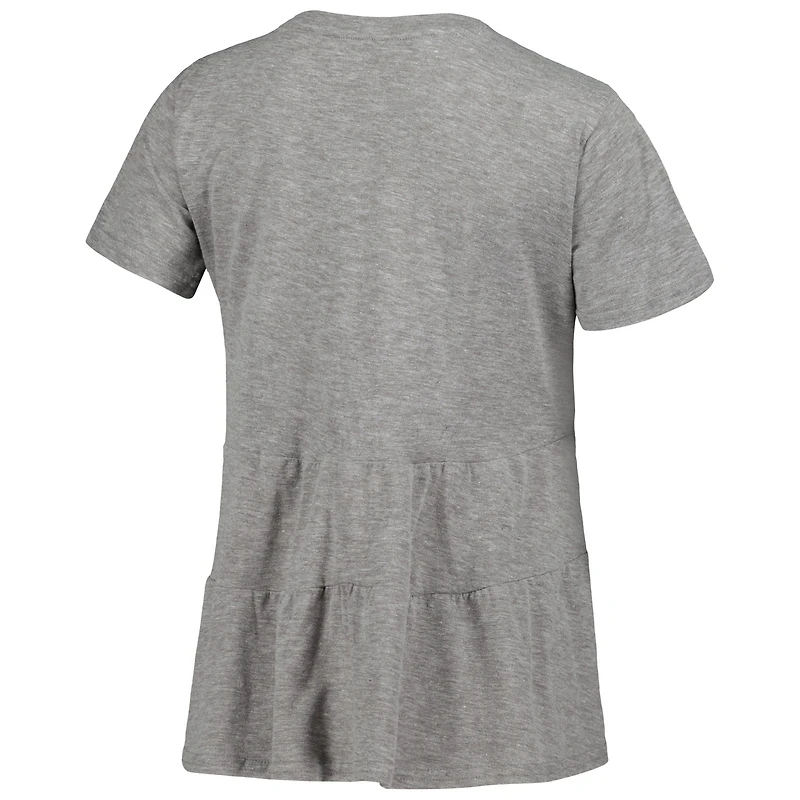 T-shirt gris à volants Virginia Tech Hokies Willow pour femmes