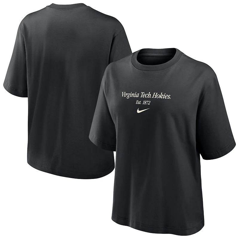 T-shirt Nike noir Virginia Tech Hokies pour femme