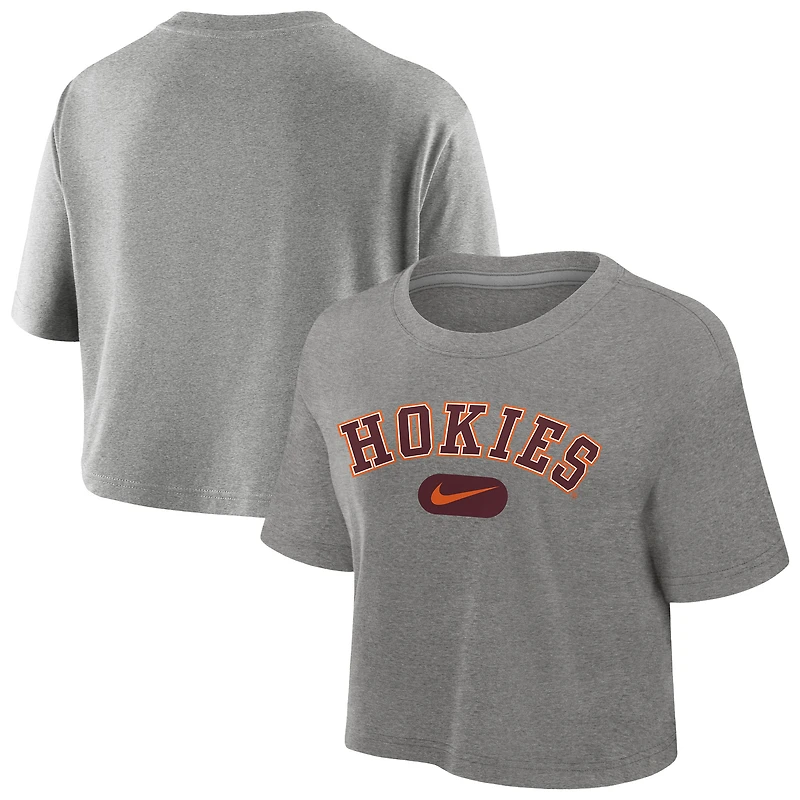 Women's Nike Gray Virginia Tech Hokies Dri-FIT Cropped T-Shirt