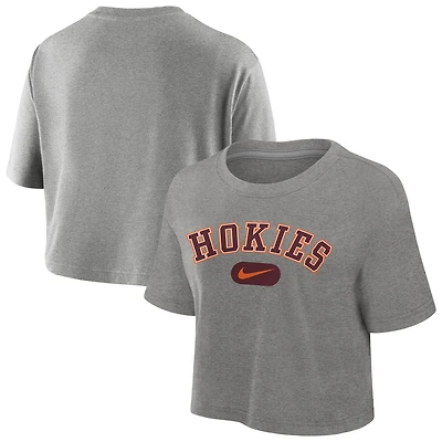 T-shirt court Nike Dri-FIT gris pour femme, Virginia Tech Hokies