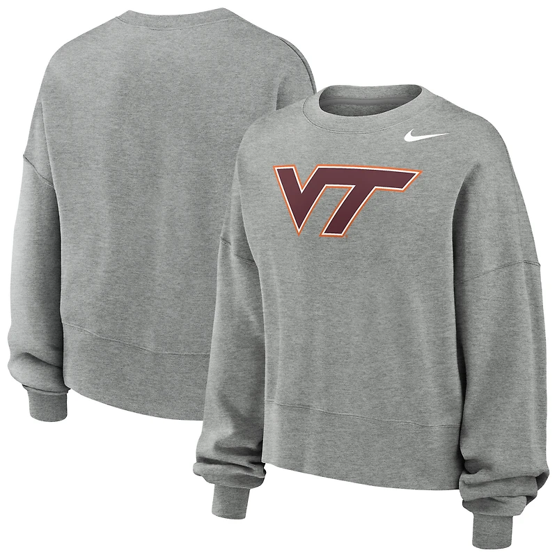 Women's Nike Gray Virginia Tech Hokies Phoenix Fleece Pullover Sweatshirt