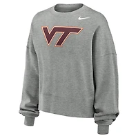 Women's Nike Gray Virginia Tech Hokies Phoenix Fleece Pullover Sweatshirt