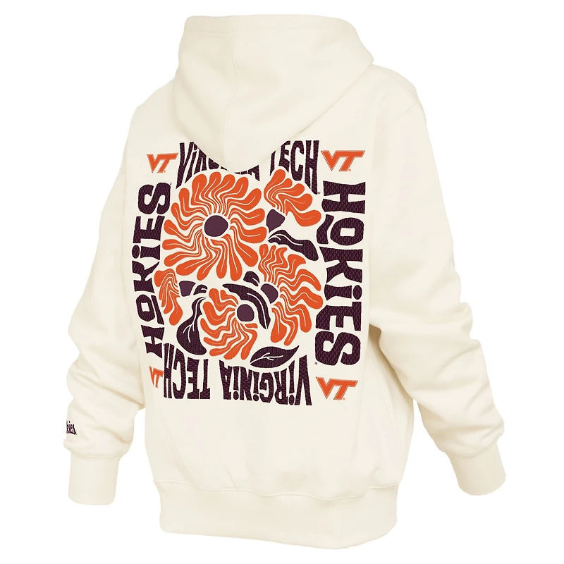 Sweat à capuche crème Virginia Tech Hokies Elena Janise pour femmes