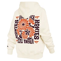 Sweat à capuche crème Virginia Tech Hokies Elena Janise pour femmes