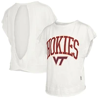 Women's Pressbox  Cream Virginia Tech Hokies Nelson Movement Open Back Slub T-Shirt