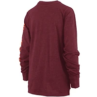 T-shirt à manches longues Pressbox Virginia Tech Hokies Two-Hit Canyon chiné pour femme