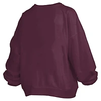 Sweat-shirt surdimensionné à manches longues pour femme, coupe ample, bordeaux, avec logo Janise Arch Over des Virginia Tech Hokies