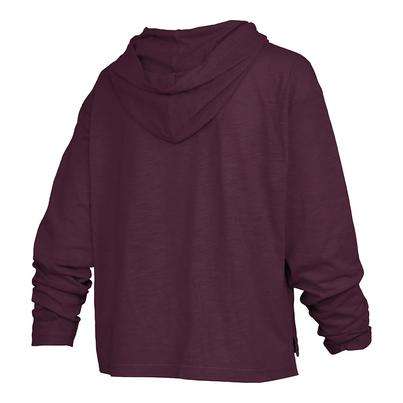 T-shirt à capuche manches longues Pressbox Grenat Virginia Tech Hokies Nelson Arch Over Logo pour femmes