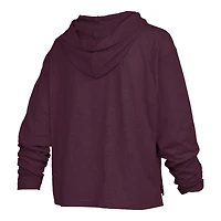 T-shirt à capuche manches longues Pressbox Grenat Virginia Tech Hokies Nelson Arch Over Logo pour femmes