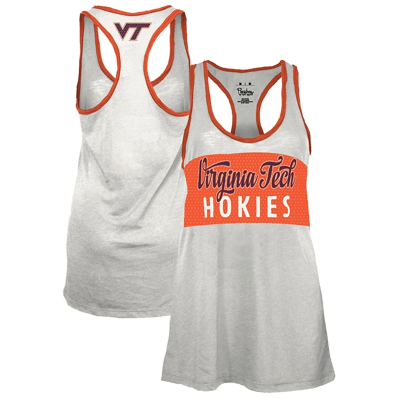 Débardeur Tracy Racerback Burnout pour femme, blanc/orange, Virginia Tech Hokies