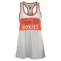 Women's Pressbox White/Orange Virginia Tech Hokies Tracy Racerback Burnout Tank Top