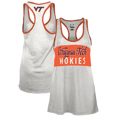 Débardeur Tracy Racerback Burnout pour femme, blanc/orange, Virginia Tech Hokies