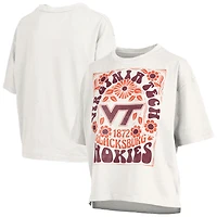 T-shirt oversize en jersey flammé blanc Virginia Tech Hokies Harmony pour femmes, Pressbox
