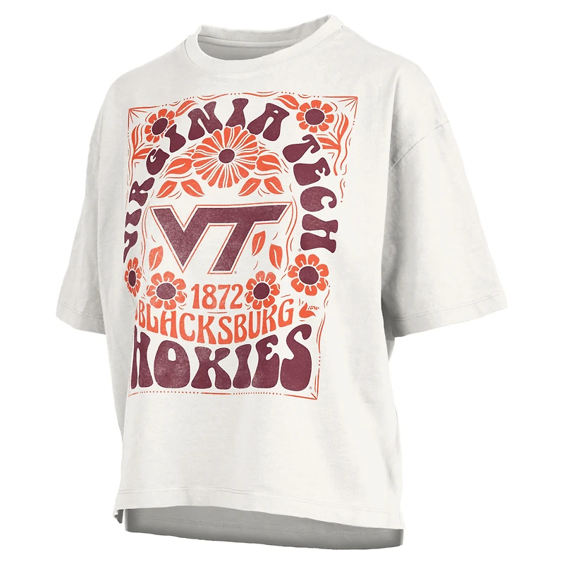 Women's Pressbox White Virginia Tech Hokies Harmony Oversized Slub T-Shirt