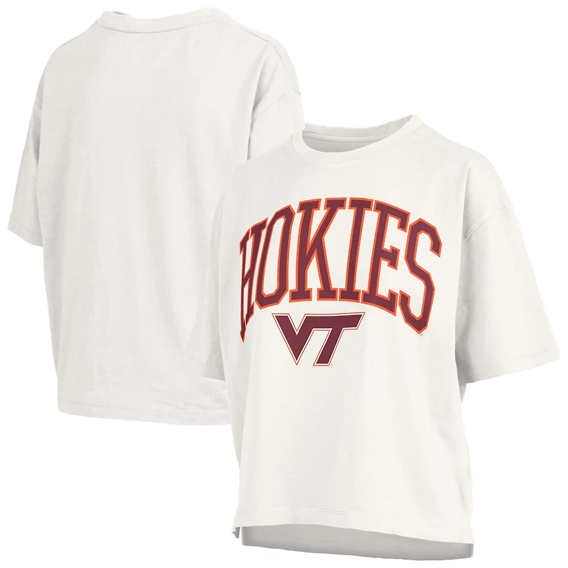 Women's Pressbox Maroon Virginia Tech Hokies Nelson Arch Over Logo Waist Length Oversized Slub T-Shirt