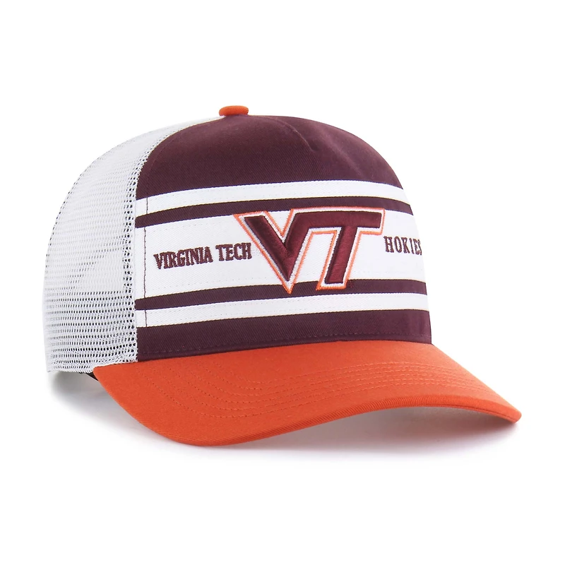Casquette de camionneur ajustable Super Stripe Hitch pour jeunes, bordeaux/orange, Virginia Tech Hokies, 47