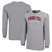 T-shirt à manches longues gris Champion des jeunes Virginia Tech Hokies Arch Over Logo
