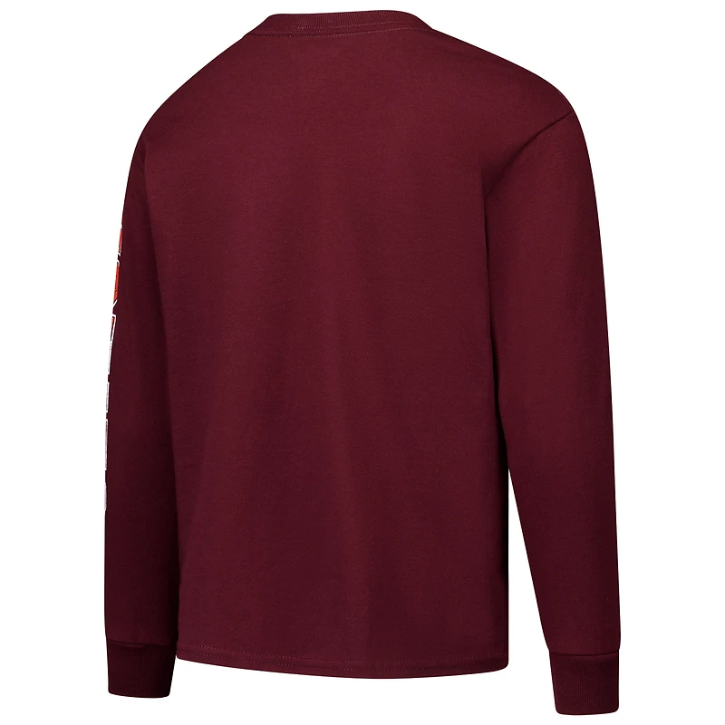 Youth Champion Maroon Virginia Tech Hokies Distressed Arch Over Logo Long Sleeve T-Shirt