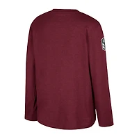T-shirt à manches longues Oorah de reconnaissance militaire OHT des Hokies Virginia Tech Heather Maroon pour les jeunes