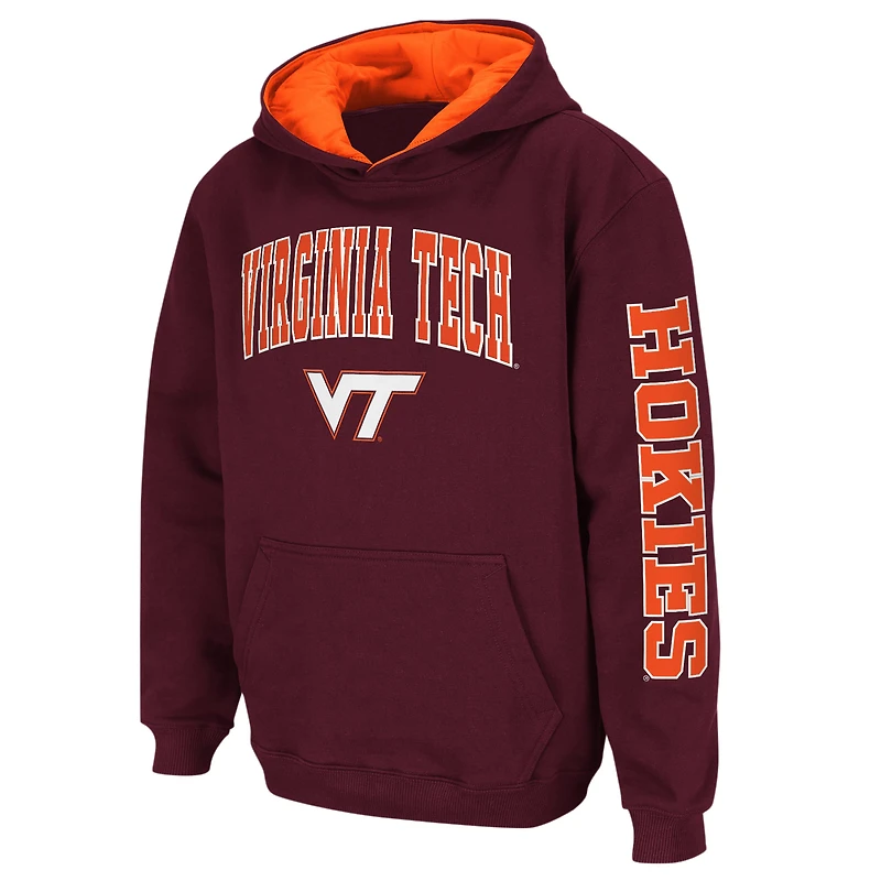 Youth Colosseum Maroon Virginia Tech Hokies 2-Hit Team Pullover Hoodie