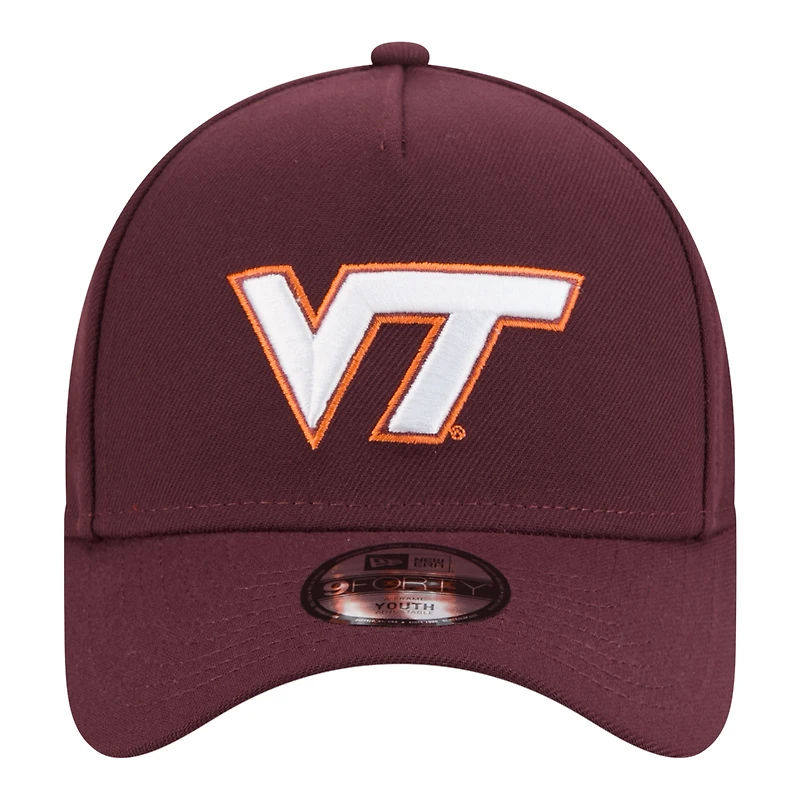 Casquette ajustable New Era 9FORTY A-Frame marron Virginia Tech Hokies pour jeunes