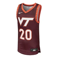 Maillot de basket-ball réplique l'équipe Nike #20 Maroon Virginia Tech Hokies pour jeune
