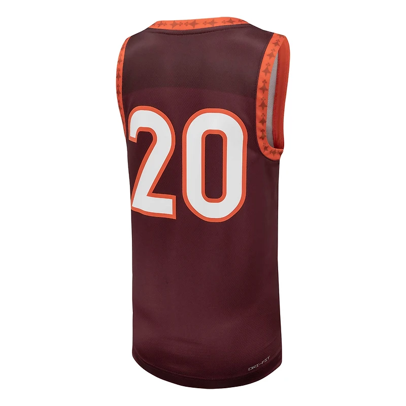 Maillot de basket-ball réplique l'équipe Nike #20 Maroon Virginia Tech Hokies pour jeune