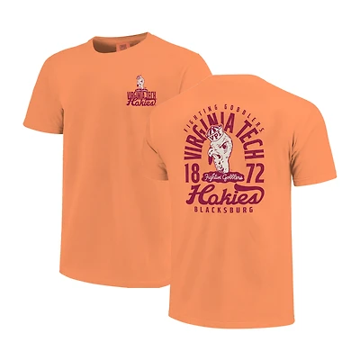 T-shirt orange Comfort Colors pour jeunes Virginia Tech Hokies avec superposition de mascotte