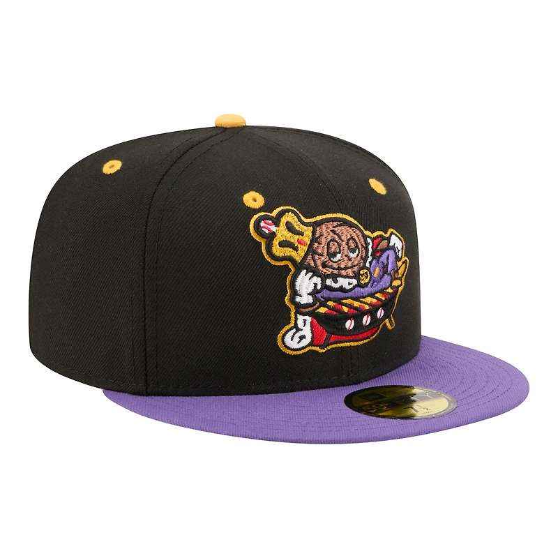 Casquette ajustée New Era Visalia Rawhide Minor League Theme Nights noire/violette pour homme