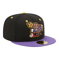 Casquette ajustée New Era Visalia Rawhide Minor League Theme Nights noire/violette pour homme