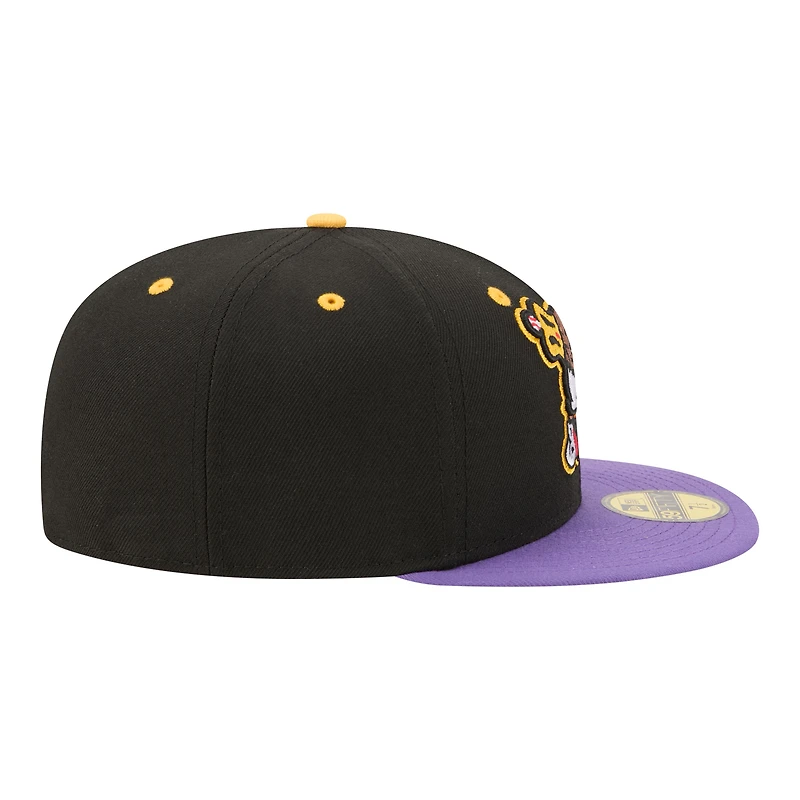 Men's New Era  Black/Purple Visalia Rawhide Minor League Theme Nights 59FIFTY Fitted Hat