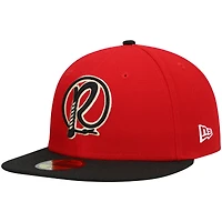 Men's New Era Red Visalia Rawhide Authentic Collection Road 59FIFTY Fitted Hat