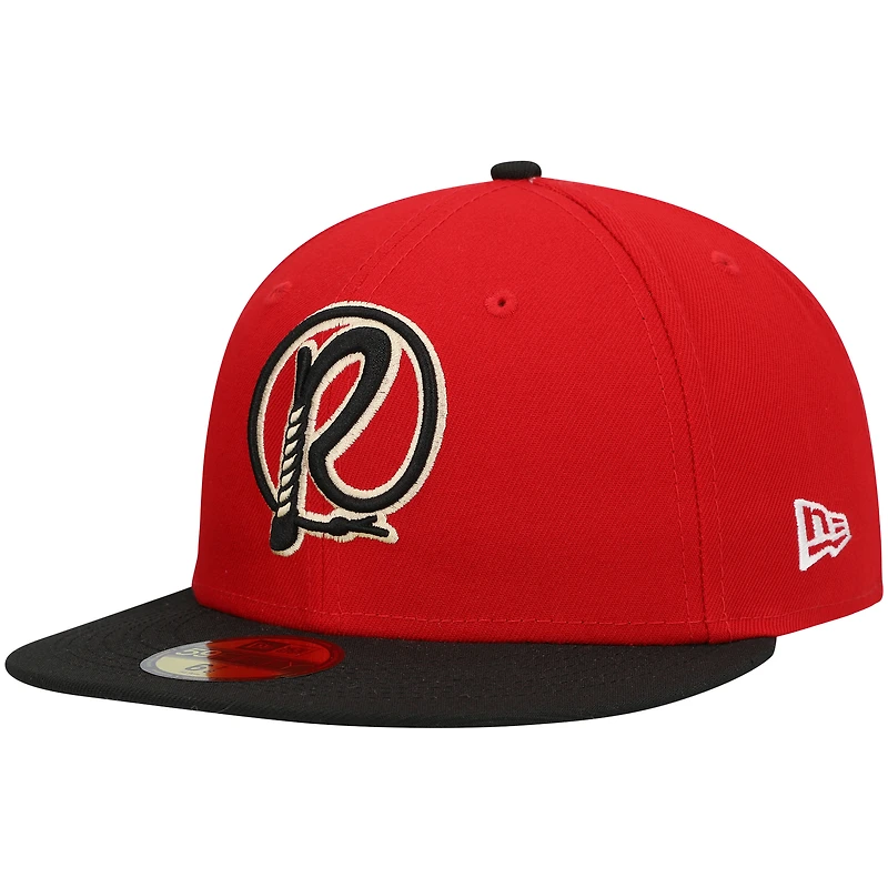 Casquette ajustée New Era Road 59FIFTY pour homme, rouge, Visalia Rawhide Authentic Collection