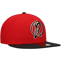 Men's New Era Red Visalia Rawhide Authentic Collection Road 59FIFTY Fitted Hat