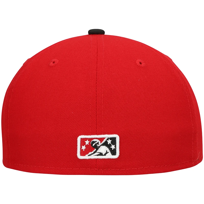 Men's New Era Red Visalia Rawhide Authentic Collection Road 59FIFTY Fitted Hat