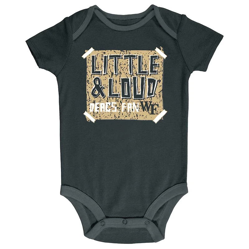 Infant Champion Black/Gray/White Wake Forest Demon Deacons 3-Pack Bodysuit Set
