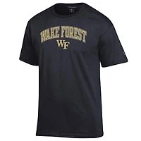 Men's Champion  Black Wake Forest Demon Deacons Arched Logo T-Shirt