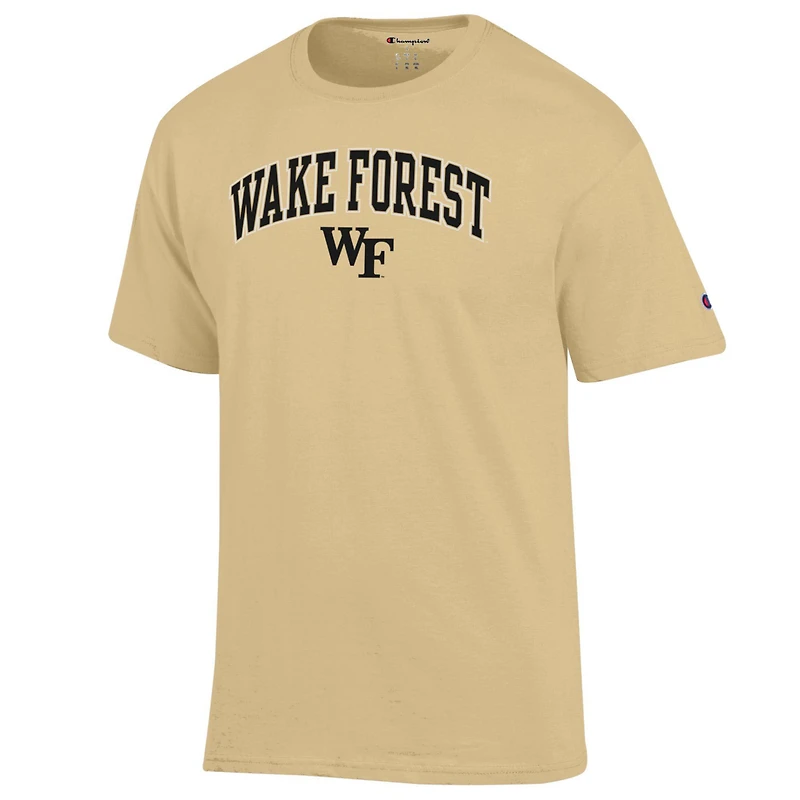 Men's Champion  Gold Wake Forest Demon Deacons Arch Over Logo T-Shirt